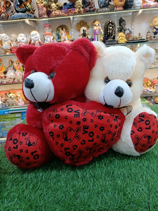 Couple Teddy 🧸 - Red & Cream, 12 Inch