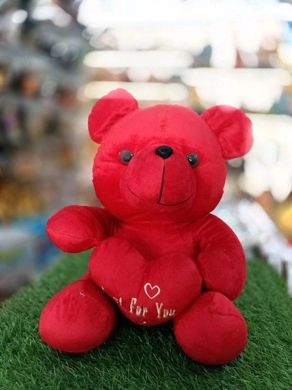 Just For You Red Teddy With Heart  - 13 Inch