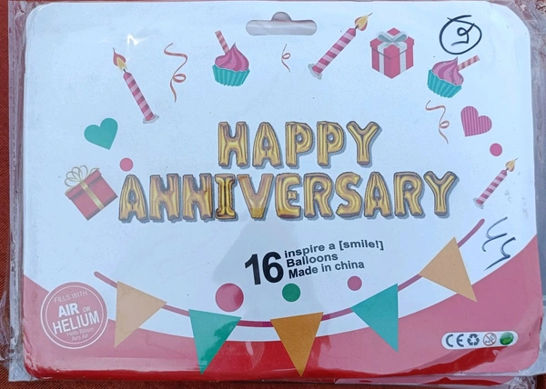Happy Anniversary Foil Tag Golden 