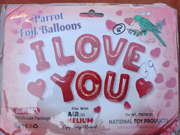 I Love You Foil Tag - Red