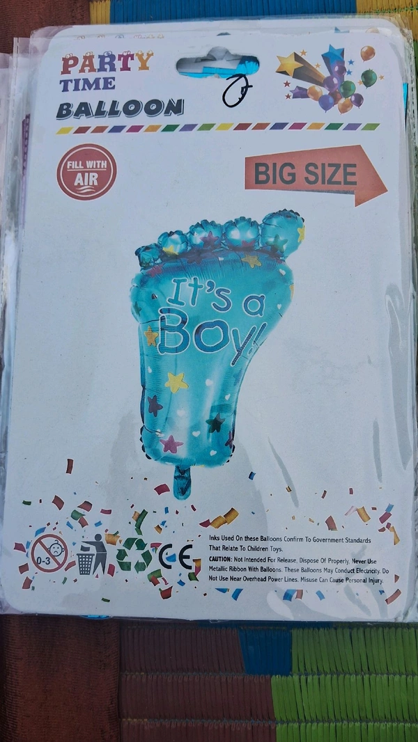 Helium and Air 32inch Party & Baby Shower Foil Balloon - It's A Boy Feet