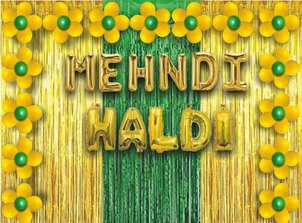 Mehndi Decoration Items for Marriage,Mehndi Ceremony Decoration - Green