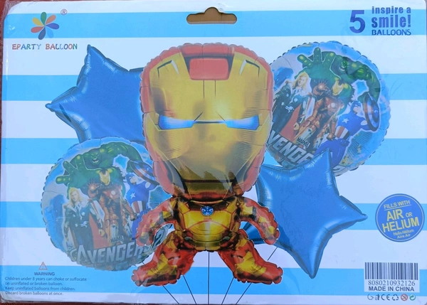 Kids Birthday Decoration Foil Ballon Set - Iron Man