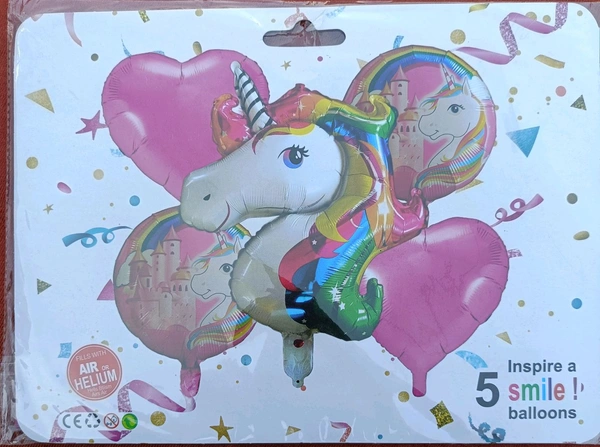 Kids Birthday Decoration Foil Ballon Set - Unicorn P