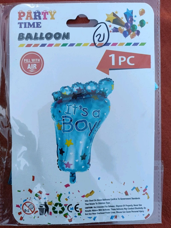 Baby Shower And Welcome Foil Charcters 16 Inch  - It's A Boy Feet