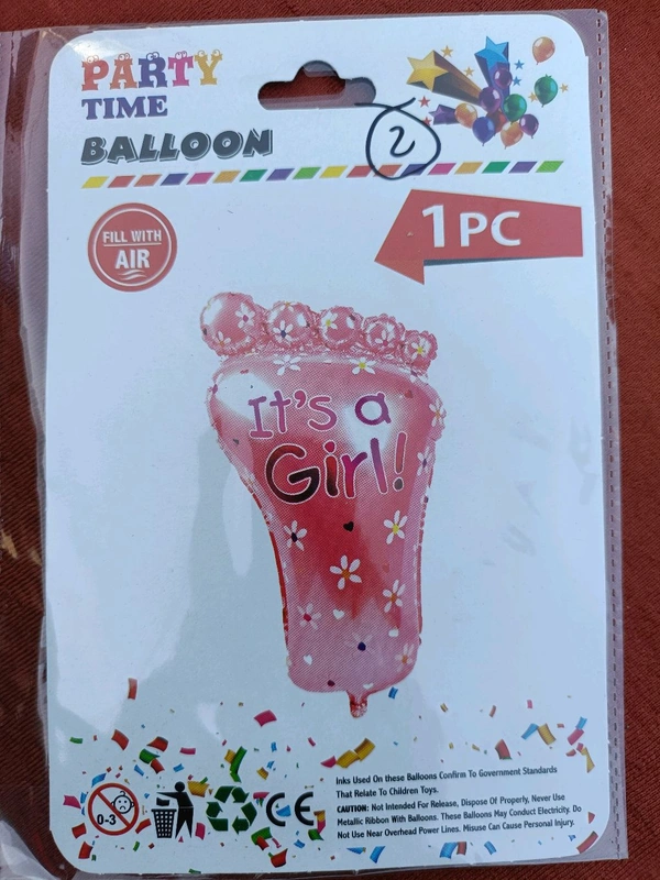 Baby Shower And Welcome Foil Charcters 16 Inch  - It's A Girl Feet