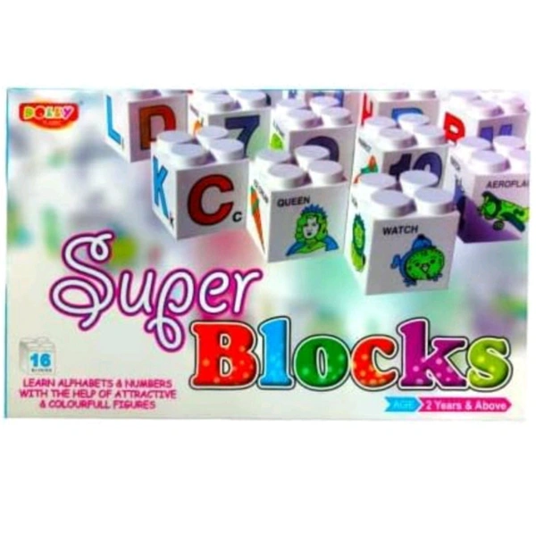 Super Blocks Learn Alphabets & Numbers Blocks Set for Children Learning Toy- Multicolor