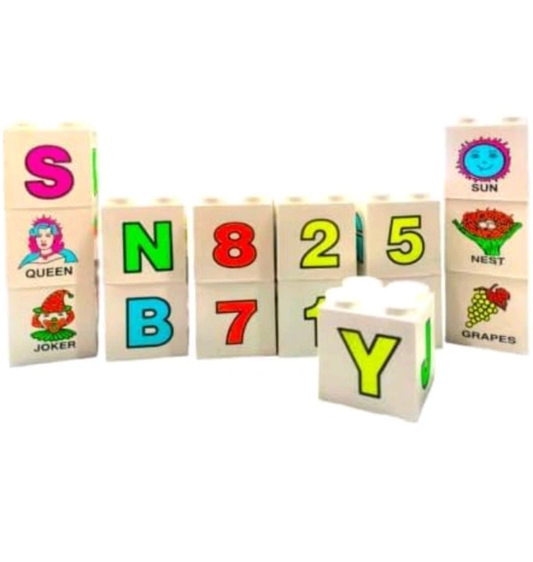 Super Blocks Learn Alphabets & Numbers Blocks Set for Children Learning Toy- Multicolor
