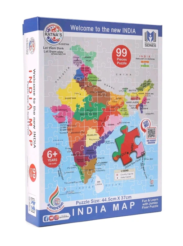 Ratna Educational India MAP Jigsaw Puzzle (99 Pieces)