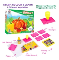 Ratna  Educational Art & Craft junior  Stamp Art Vegetable Big with 12 Different Vegetable Stamps for Kids