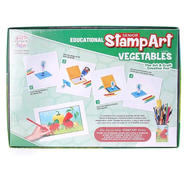 Ratna  Educational Art & Craft junior  Stamp Art Vegetable Big with 12 Different Vegetable Stamps for Kids