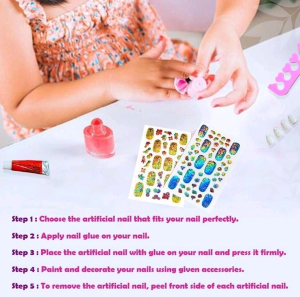 Mini Nail Art Salon Kit, Pretend Play at Home Salon for Girls, Best Gift for Girls 8+ (Multicolor)66%off