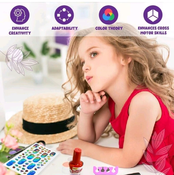 Mini Nail Art Salon Kit, Pretend Play at Home Salon for Girls, Best Gift for Girls 8+ (Multicolor)66%off