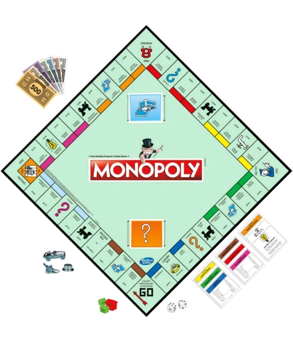 MONOPOLY Board Game (Multicolor) for Families and Kids Ages 8 and Up, Classic fantasy Gameplay