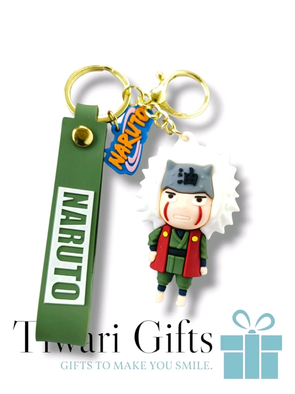 3D NARUTO rubber Keychain with strap, keychain for Bikes and Cars Key Ring Hook Holder Car Pendant Gift for Girls Boys and Men