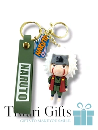 3D NARUTO rubber Keychain with strap, keychain for Bikes and Cars Key Ring Hook Holder Car Pendant Gift for Girls Boys and Men