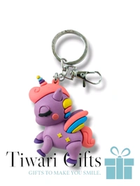 3D UNICORN rubber Keychain, keychain for Bikes and Cars Key Ring Hook Holder Car Pendant Gift for Girls Boys and Men