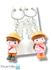 Beautiful Unique Ceramic Design Keychains For Couple (Multicolour)