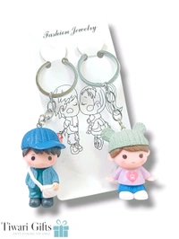 Beautiful Unique Ceramic Design Keychains For Couple (Multicolour)