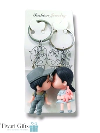Beautiful Unique Ceramic Design Keychains For Couple (Multicolour)