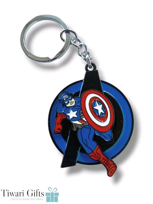 CAPTAIN AMERICA Spinning Metallic Keychain