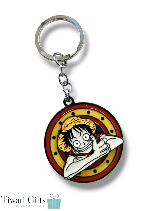LUFFY ANIME  keychain rotating spinning metal 