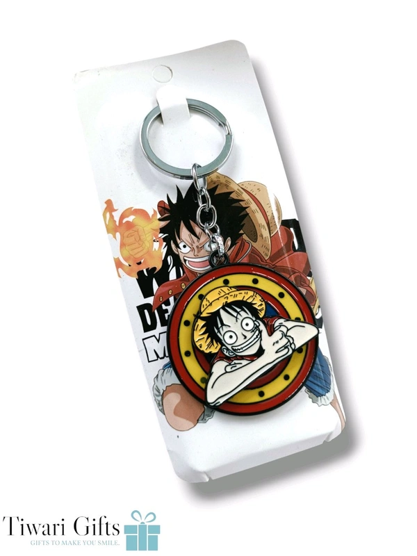 LUFFY ANIME  keychain rotating spinning metal 