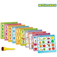 Intellikids Electro Flash Cards Educational Game, 10 Double Sided Printed Cards,If it Lights its Right!! Learn About Alphabet,Numbers,Colors,Shapes for Boys/Girls - flashcards Babies