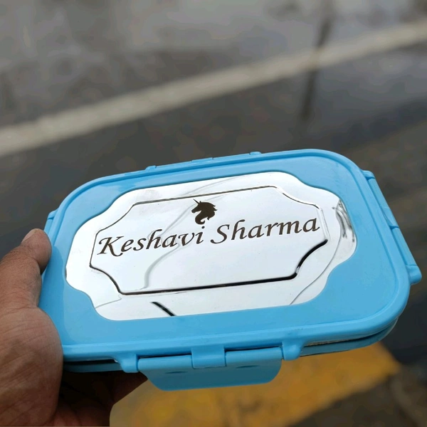 New Heavy Quality 
air tight stainless steel 
lunch box with name and character 
engrave 
best for school and office 