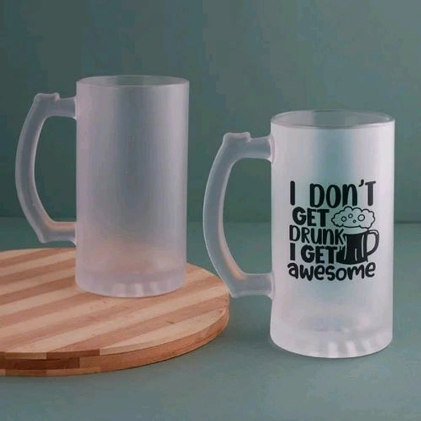 sublimation beer mug available 
with print
