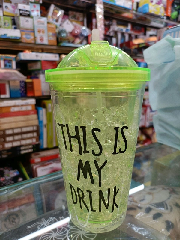 This Is My Drink Plastic Water Sipper Tumbler with Attached Straw Frosted Vacuum Insulated Girly Style Perfect for Everyday Fun School Birthday Gift Return Gift