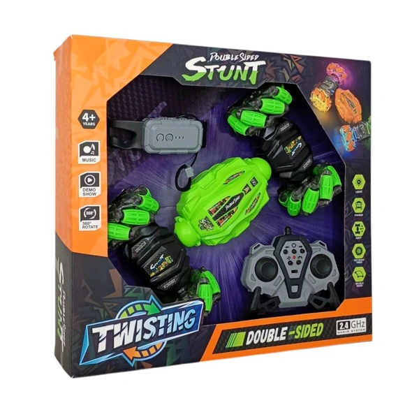 Twisting Double Sided Stunt Remote Control Car’ 2.4 GHz. - Green
