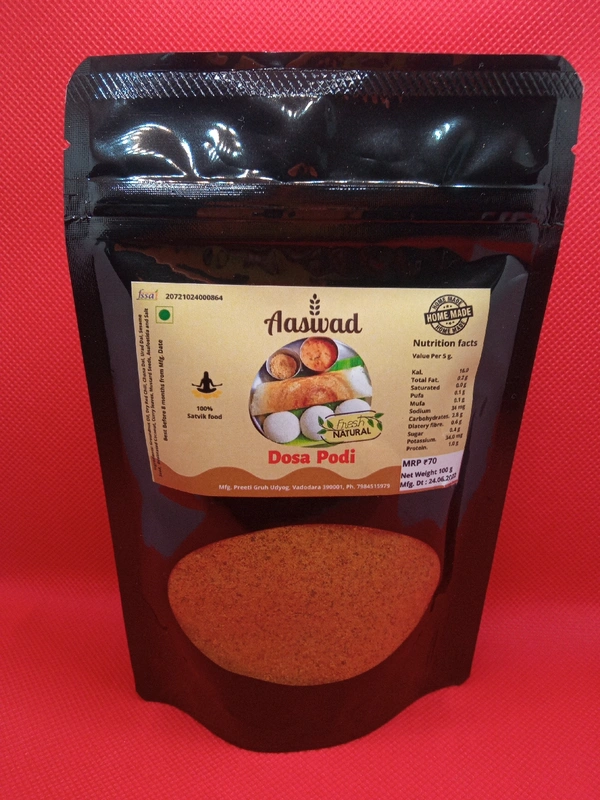 Idli Dosa Podi Net Weight 100 grams, Pouch Pack 
