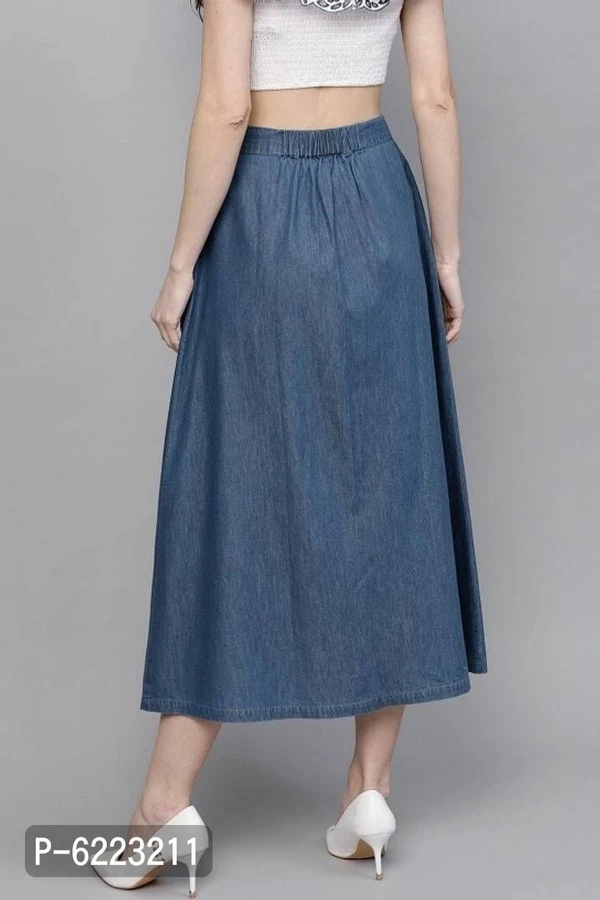 CODAISY Beautiful Denim Long A-Line Skirt* - Blue, 26