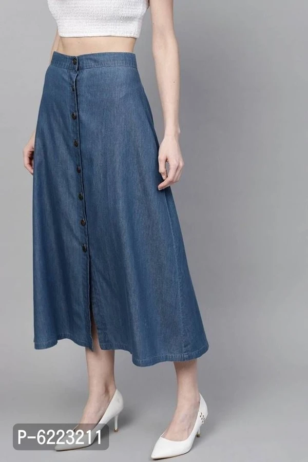 CODAISY Beautiful Denim Long A-Line Skirt* - Blue, 30