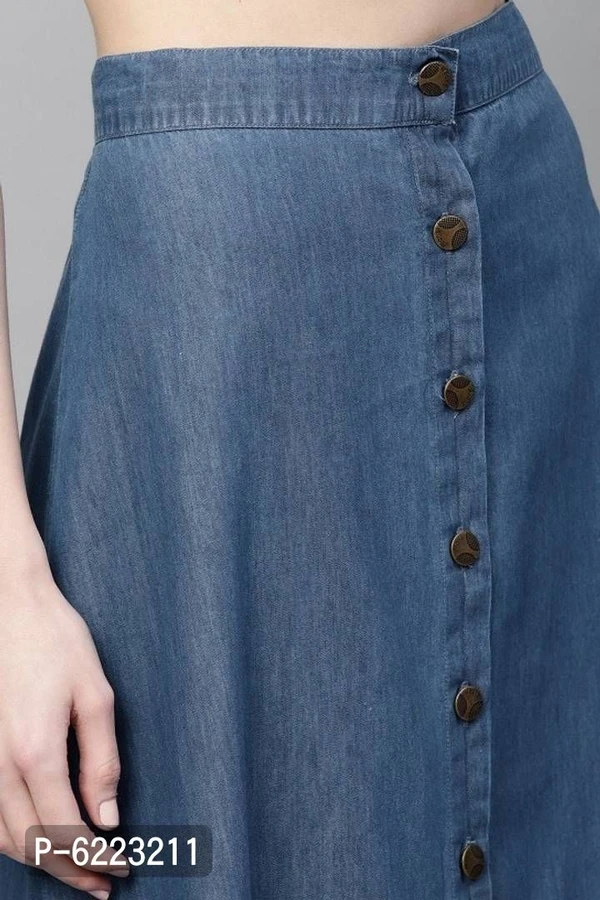 CODAISY Beautiful Denim Long A-Line Skirt* - Blue, 34