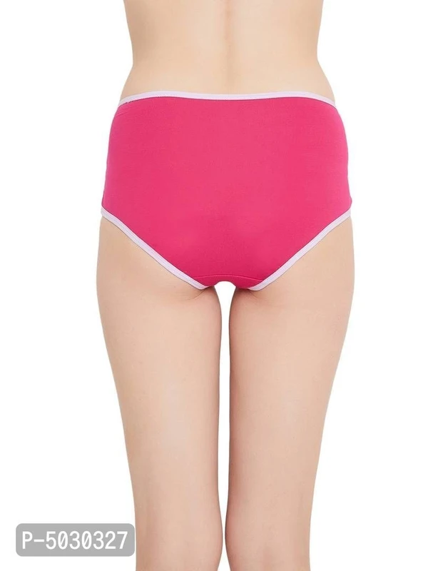 CLOVIA  Stylish Pink Cotton Solid Outer Elastic Hipster Panty For Women And Girls* - Pink, M