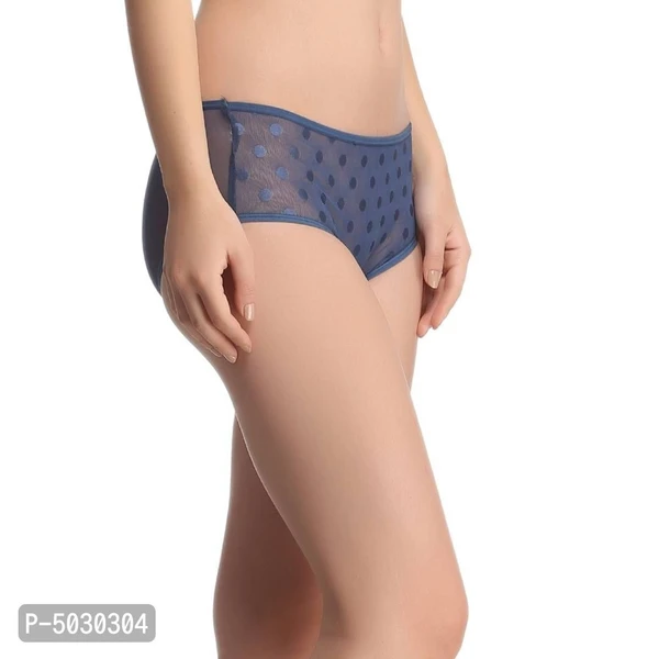CLOVIA  Stylish Navy Blue Lace Solid Outer Elastic Hipster Panty For Women And Girls* - Navy Blue, S