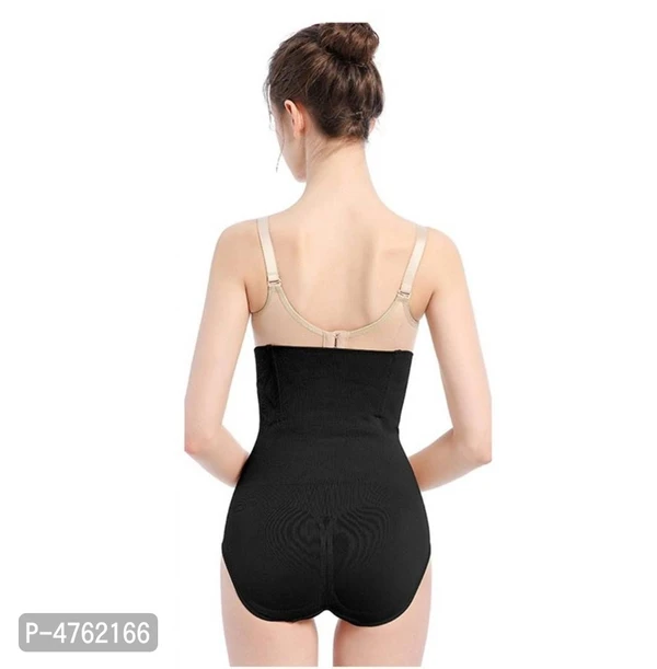 K.K Agency Women's High Waist Shapewear with Anti Rolling Strip Tummy Control Tucker(Fits 32-38 Waist Size - Black, Free Size(Bust - 32.0 - 38.0 inches)