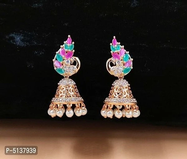 Neelima Art Jewellery Women's Expensive Rose Gold Plated CZ/AD Drop Earring for Women & Girls - Golden