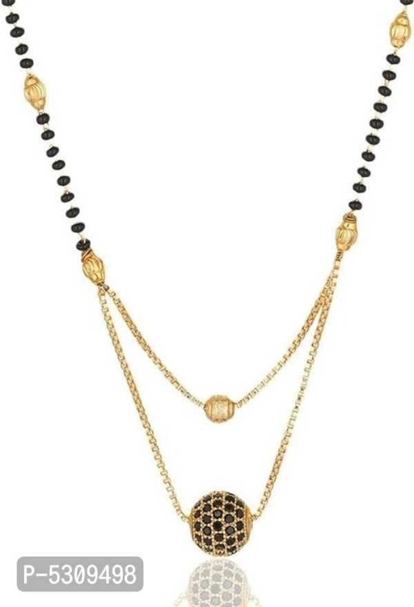 Jewellery Hub Latest Beautiful Alloy Mangalsutra for Women* - Golden