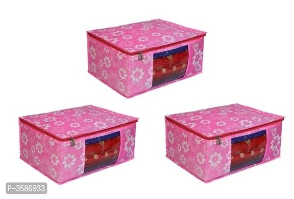 Fancy Walas Trendy Non-Woven Saree Covers (Pack of 3 )* - Pink, Free Size(Length - 18.0 inches) Free Size(Width - 13.0 inches) Free Size(Height - 9.0 inches) 