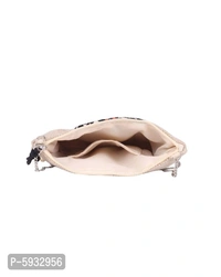 S.K INDIA Women's Regular Size Textured Beige Canvas Sling Bags* - Beige, Regular