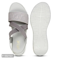 Elegant Rubber Grey Embellished Wedges Heel Style Sandals For Women* - Grey, EURO41