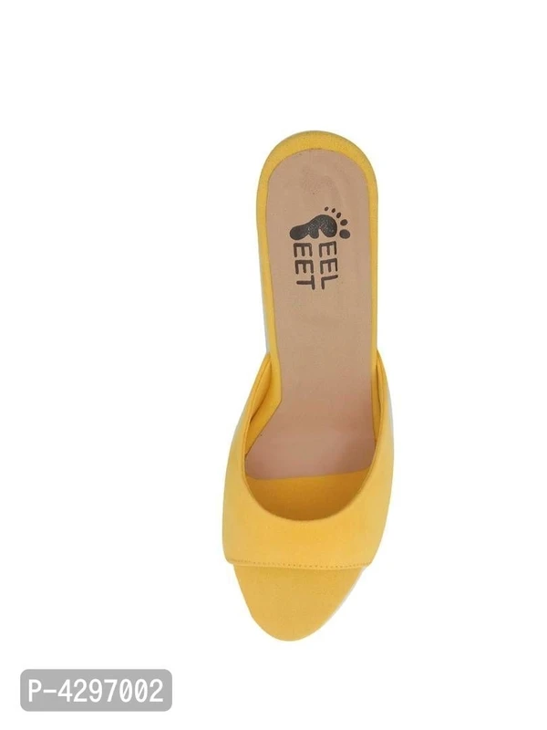 Stylish Synthetic Lemon Yellow Pencil Heel Sandals For Women* - Yellow, EURO37