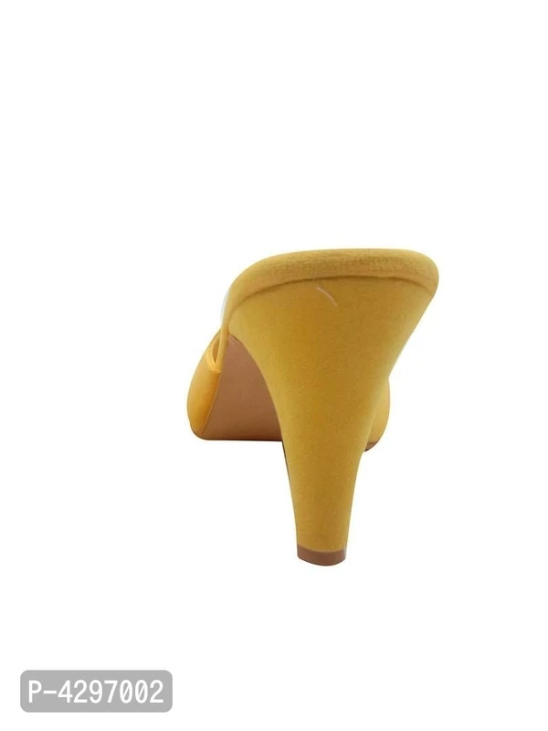 Stylish Synthetic Lemon Yellow Pencil Heel Sandals For Women* - Yellow, EURO38