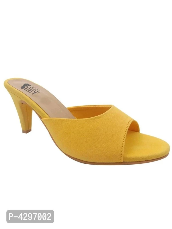 Stylish Synthetic Lemon Yellow Pencil Heel Sandals For Women* - Yellow, EURO39