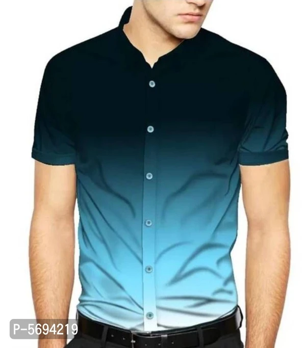 Trendy Stylish Polycotton Short Sleeves Casual Shirt for Men* - Turquoise, XL