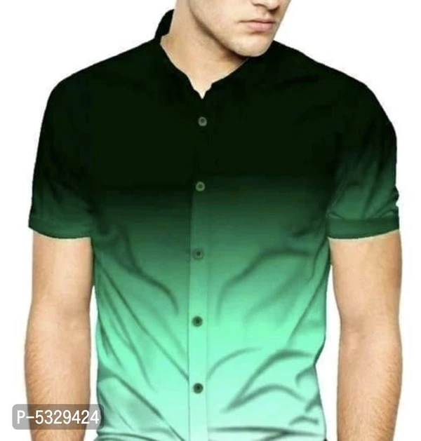 Trendy Rayon Printed Stitched Shirt for Men* - Green, L