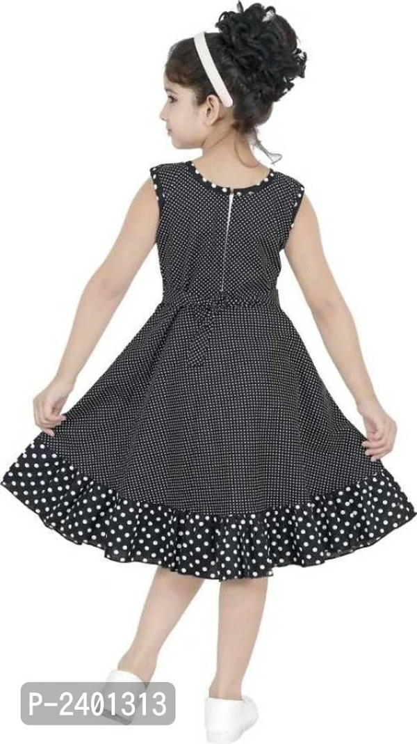 GIRLS BLACK COTTON FROCK - Black, 1 - 2 Years